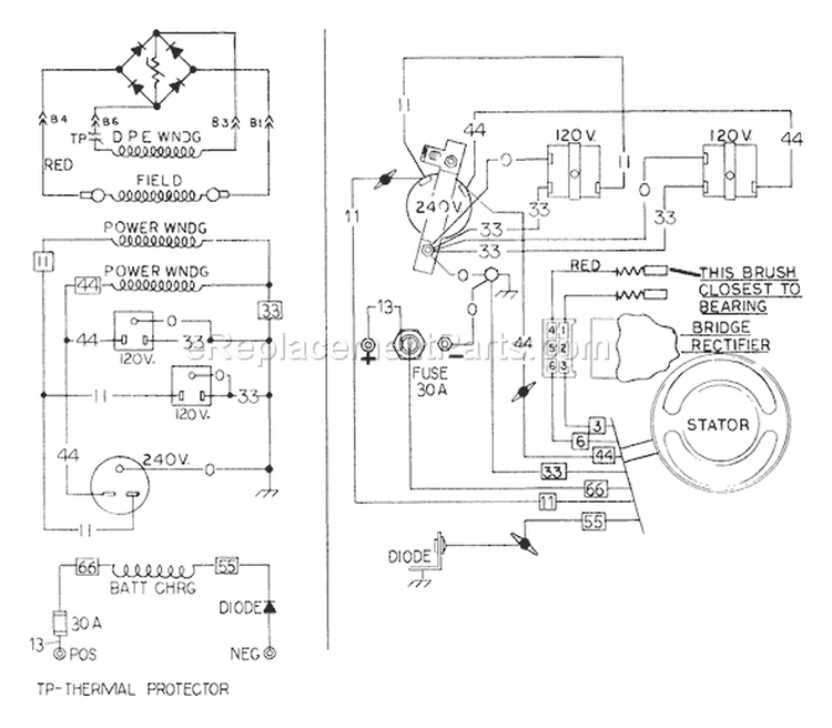 Page G Diagram and Parts List for 8762-0  Briggs and Stratton Generator